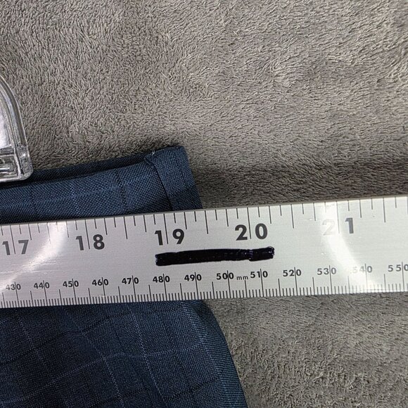 Mens Haggar Cool 18 Pro Blue Plaid Shorts Classic Fit 10" Inseam Polyester 38 - Picture 7 of 10